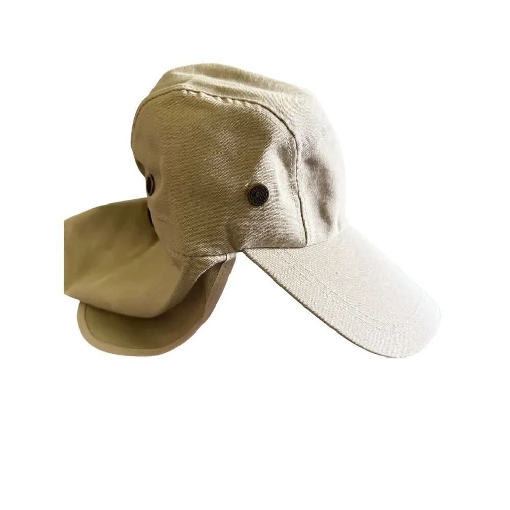 Unisex‎ Canvas Sun Hat with Neck Flap One Size Outdoor Hiking Beach Cap
